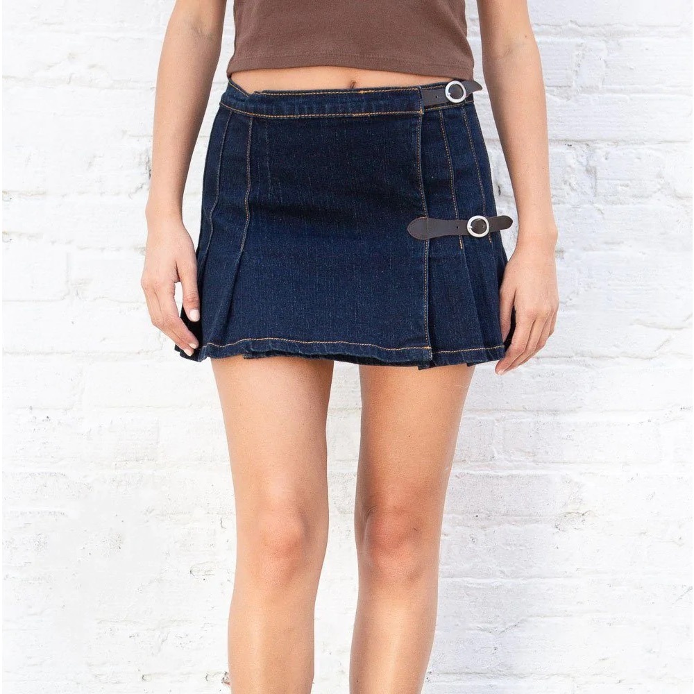 Brandy Melville Pleated Denim Skirt